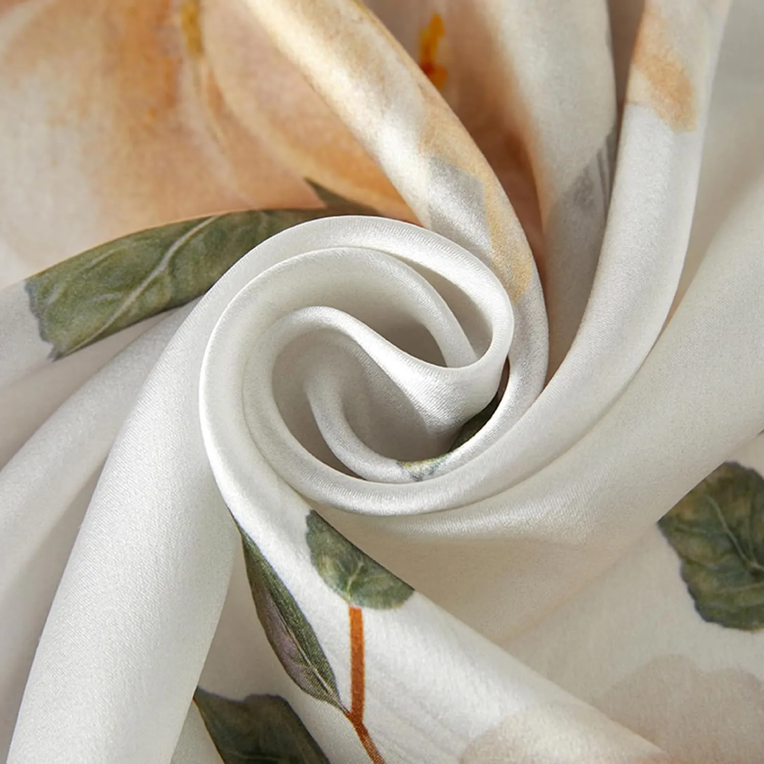 100% Mulberry Silk Neck Scarf, 21"x21" Silk Hair Head Scarf for Women Men, Lightweight Square Silk Scarf Small