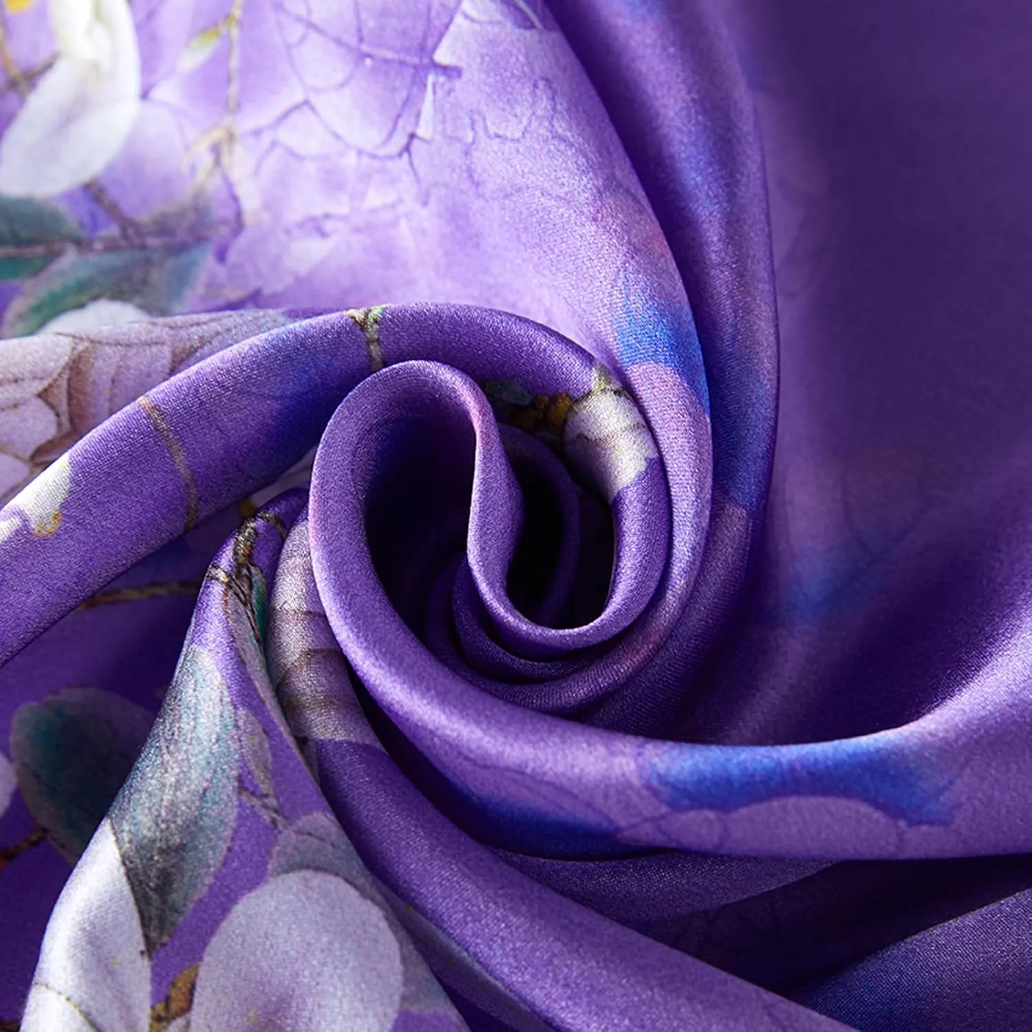 100% Mulberry Silk Neck Scarf, 21"x21" Silk Hair Head Scarf for Women Men, Lightweight Square Silk Scarf Small