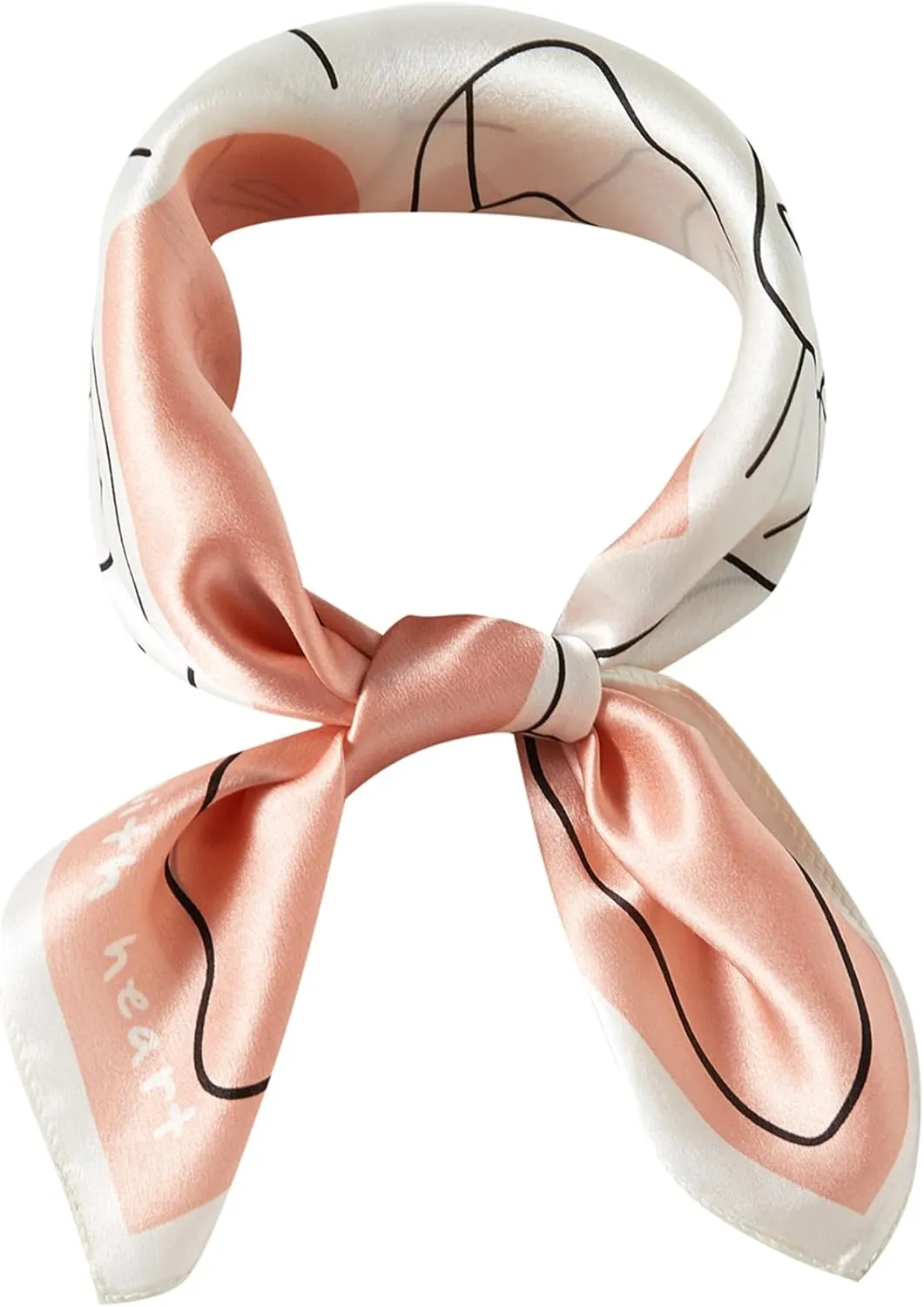 100% Mulberry Silk Neck Scarf, 21"x21" Silk Hair Head Scarf for Women Men, Lightweight Square Silk Scarf Small