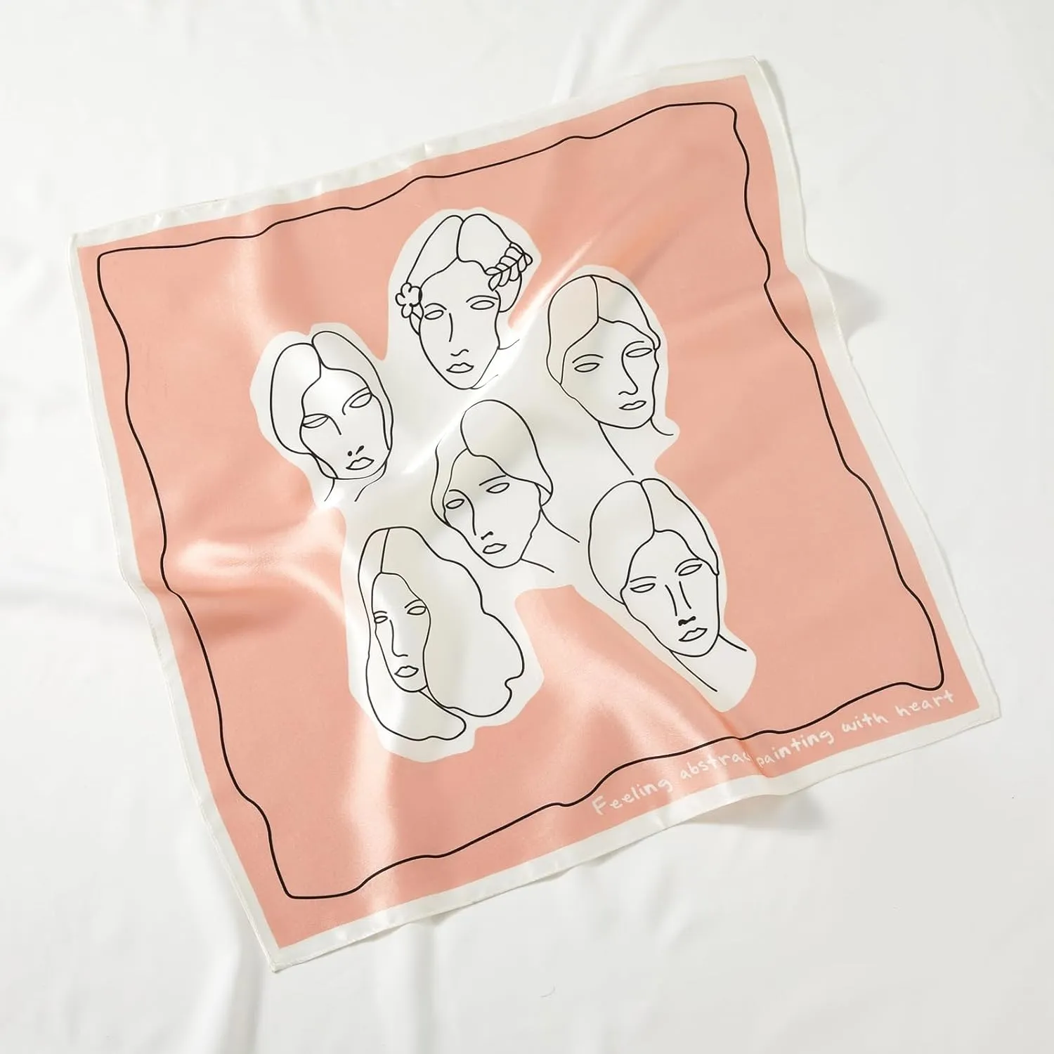 100% Mulberry Silk Neck Scarf, 21"x21" Silk Hair Head Scarf for Women Men, Lightweight Square Silk Scarf Small
