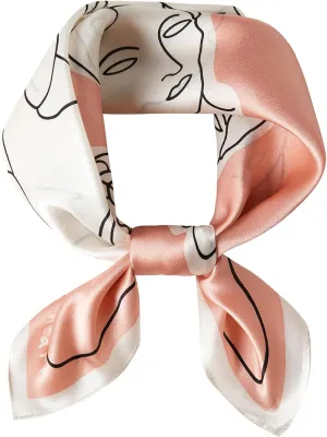100% Mulberry Silk Neck Scarf, 21"x21" Silk Hair Head Scarf for Women Men, Lightweight Square Silk Scarf Small