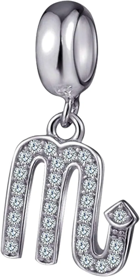 12 Zodiac Sign Charms for Charm Bracelets - 925 Sterling Silver Constellation/Horoscope Pendants