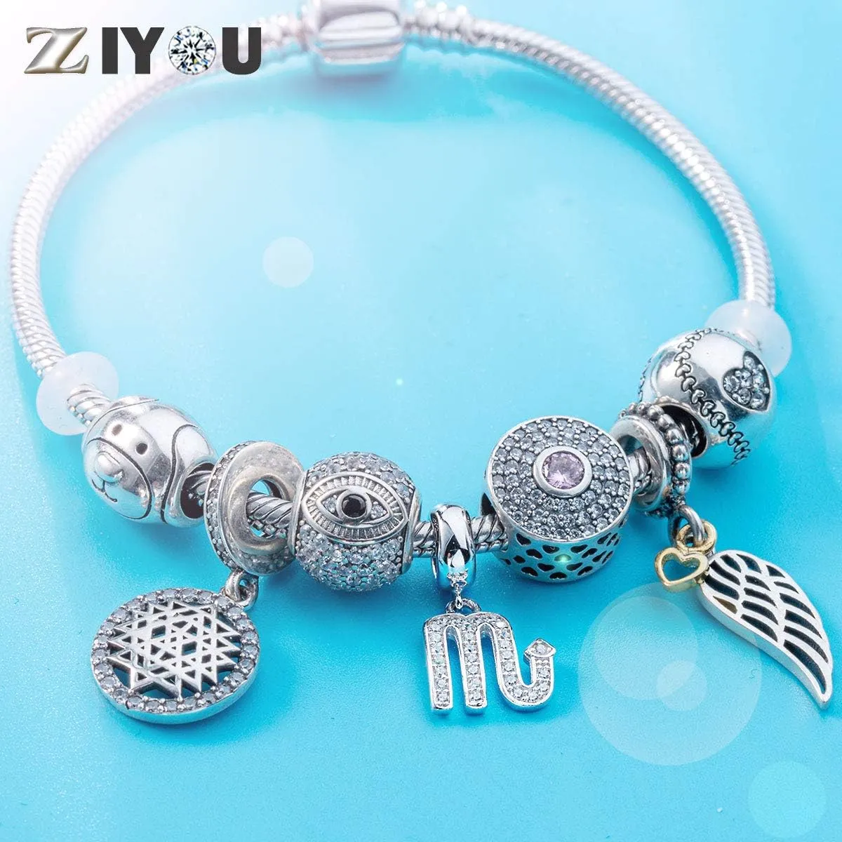 12 Zodiac Sign Charms for Charm Bracelets - 925 Sterling Silver Constellation/Horoscope Pendants