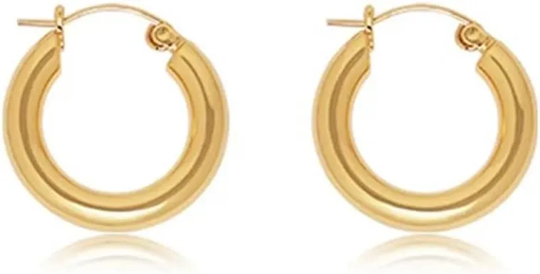 14K Gold Hoop Earrings, Huggie Hoop Earrings for Women, Mothers Day Valentines Anniversary Birthday Gifts for Wife, Jewelry Gifts for Women (2.6cm)