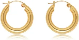 14K Gold Hoop Earrings, Huggie Hoop Earrings for Women, Mothers Day Valentines Anniversary Birthday Gifts for Wife, Jewelry Gifts for Women (2.6cm)