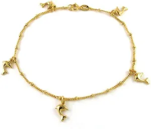 14K Gold Plated Charm Anklets For Women, Dainty Foot Jewelry, Fashion Accessories and Gadgets, Summer Beach 10 Inch Ankle Bracelets, Cute Chain Link Anklet
