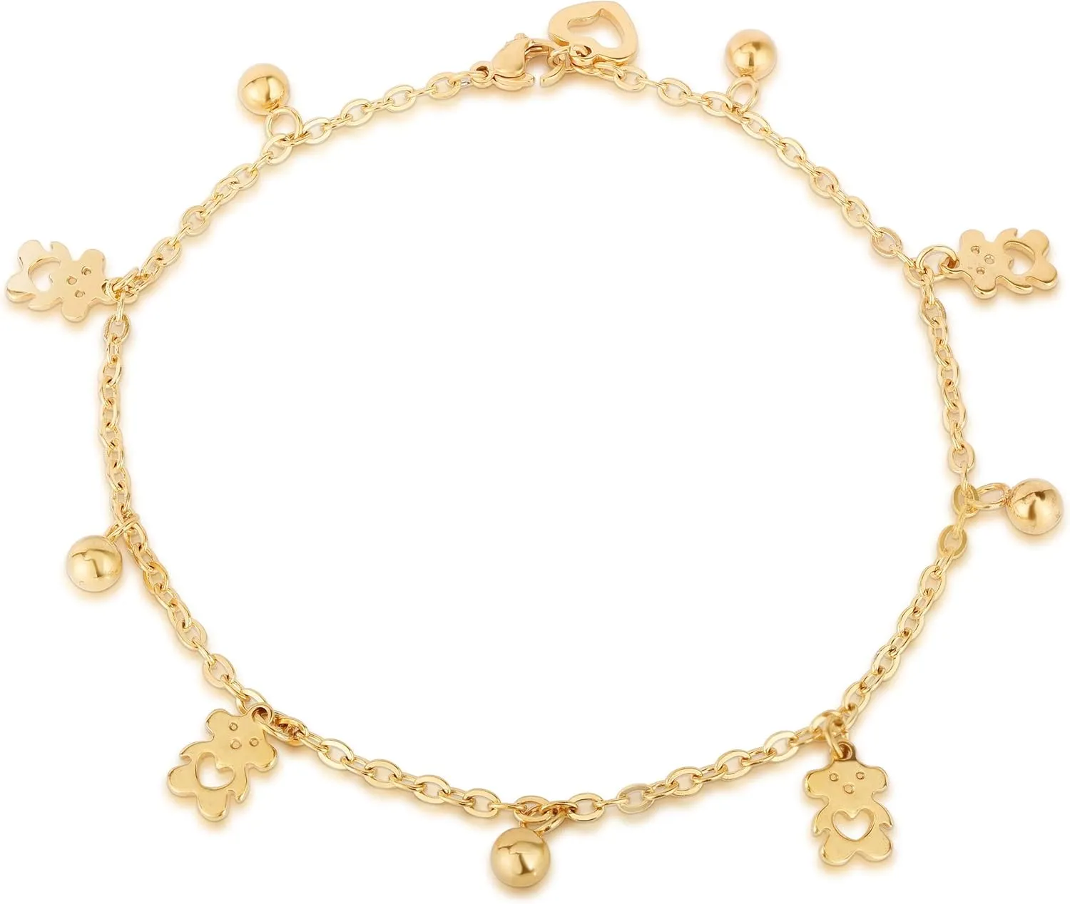 14K Gold Plated Stainless Steel Charm Anklets For Women, Dainty Foot Jewelry, Fashion Accessories and Gadgets, Summer Beach 10 Inch Ankle Bracelets, Cute Chain Link Anklet