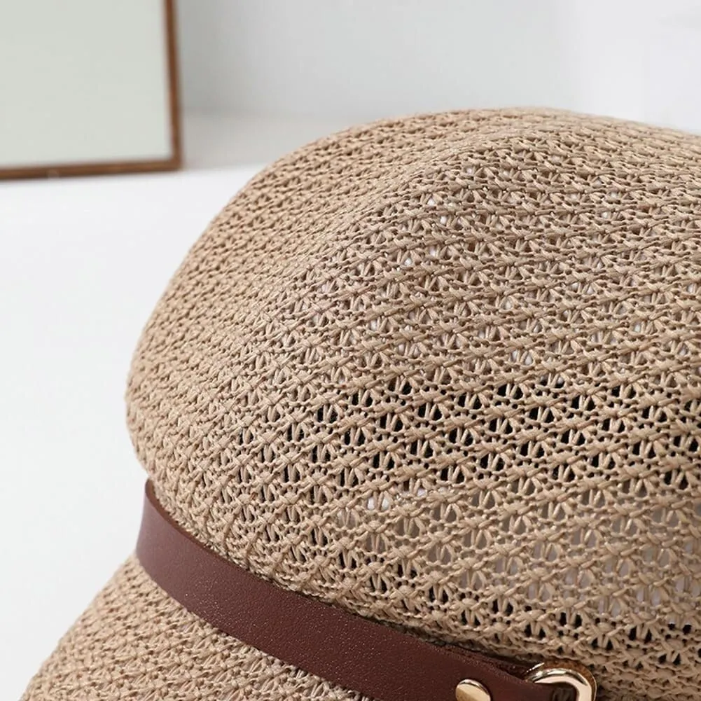 2025 Summer Breathable Mesh Newsboy Cap Women's Fashion Knitted Sun Hat Retro French Beret Casual Painter Artist Hat