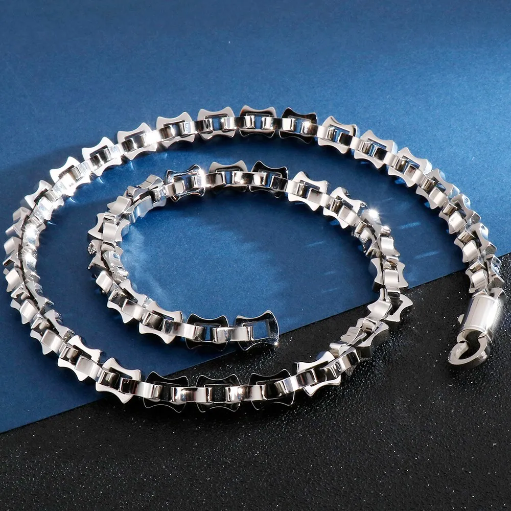 316L Stainless Steel Men's Necklace Never Fade Black Gold Plated Link Chain