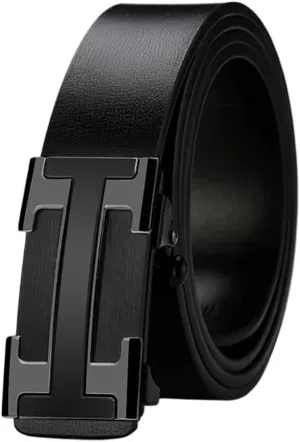 3.4cm Width Metal Automatic Buckle Casual Genuine Leather Belts fit for Business success men