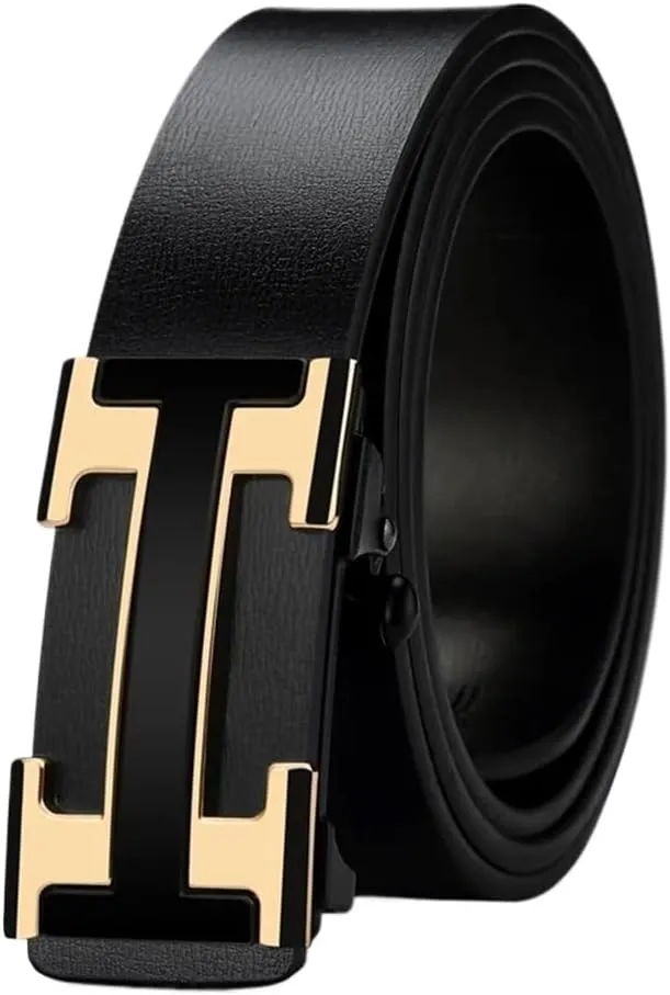 3.4cm Width Metal Automatic Buckle Casual Genuine Leather Belts fit for Business success men