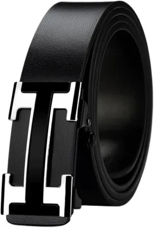 3.4cm Width Metal Automatic Buckle Casual Genuine Leather Belts fit for Business success men