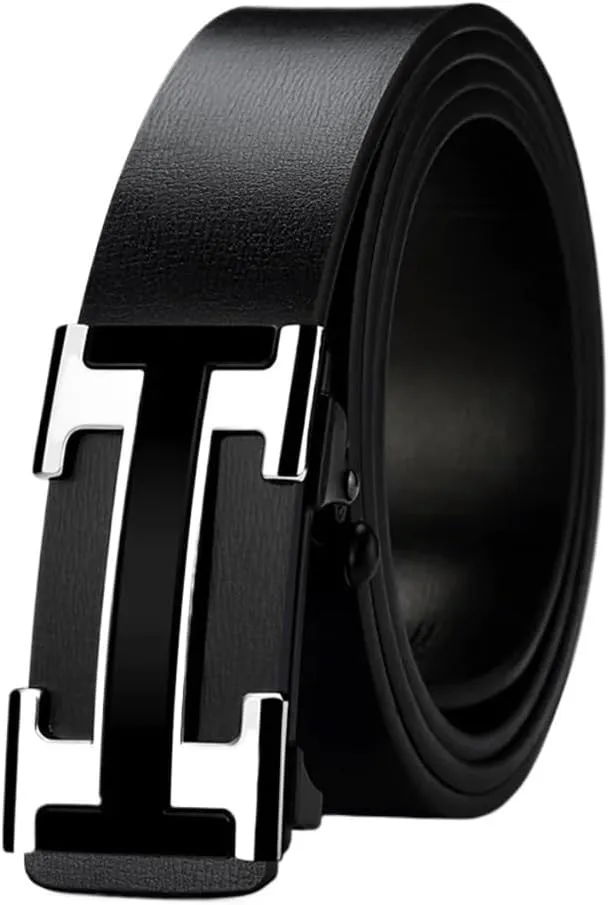 3.4cm Width Metal Automatic Buckle Casual Genuine Leather Belts fit for Business success men