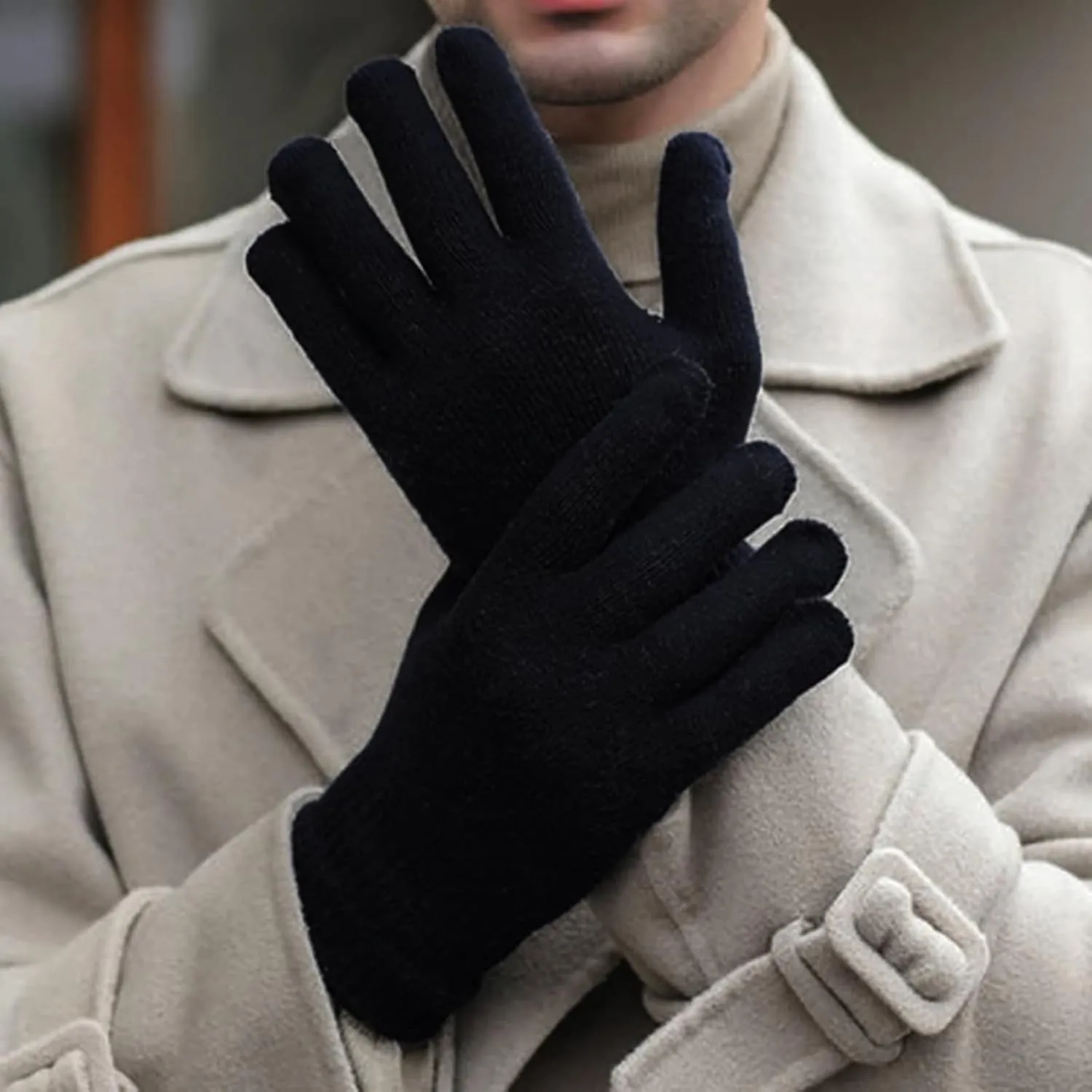 6 Pairs Winter Gloves for Women Men's Warm Knit Gloves for Clod Weather Black Magic Glove for Driving Running Hiking