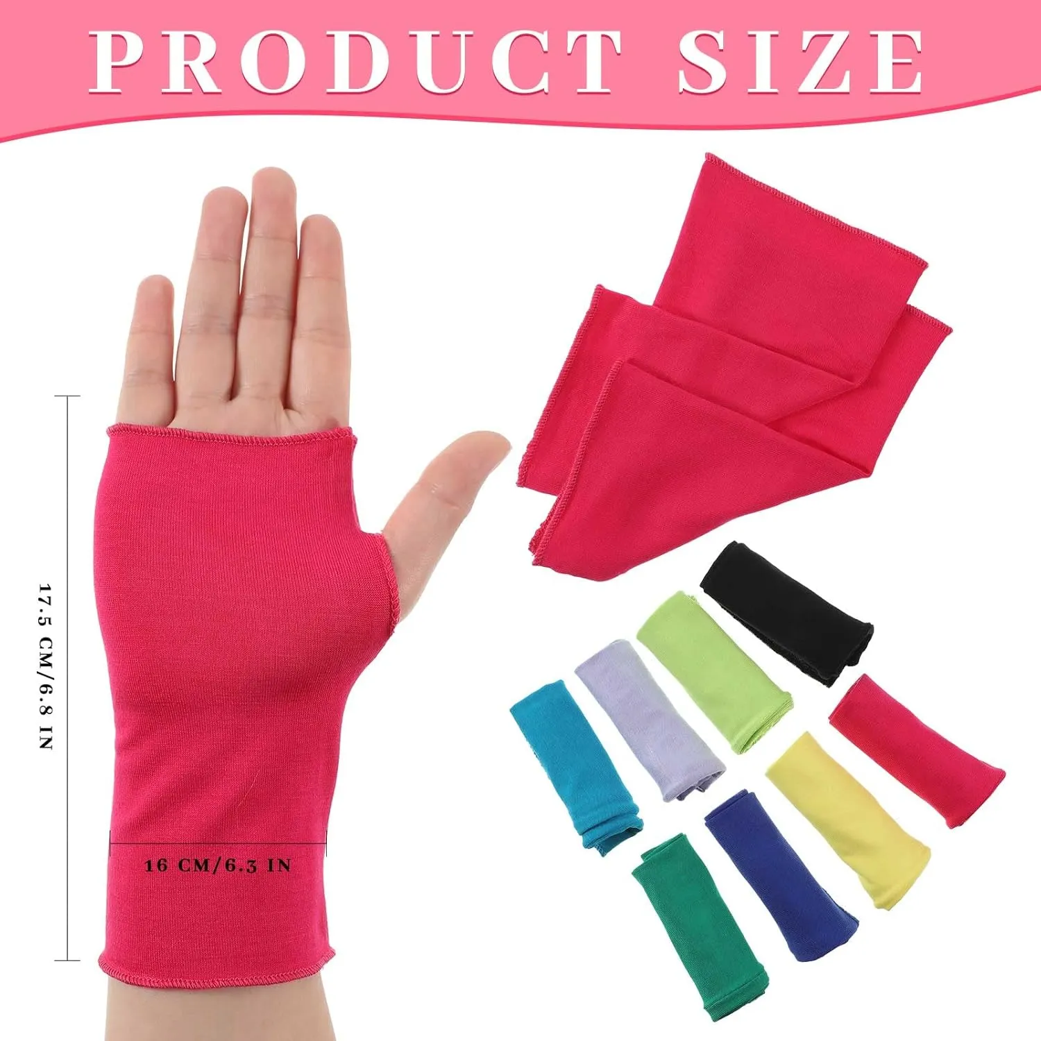 8 Pairs Women Sunblock Fingerless Gloves Summer UV Protection Driving Glove Non Slip for Outdoor Activities