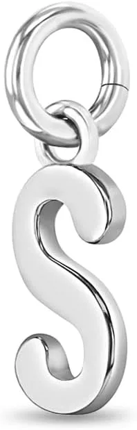 925 Sterling Silver Initial Letter Name Charms For Young Girls and Teens Charm Bracelets - Polished Starter Charm For Little Girls - Small Letter Charms For Children's Charm Bracelets