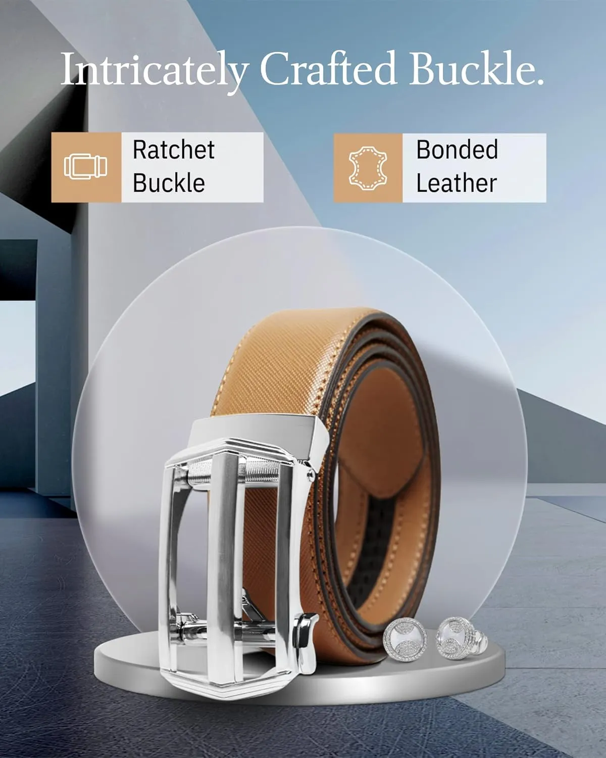 Access Denied Leather Ratchet Belts For Men - Mens Belt With Automatic Buckle For Suits Jeans And Uniform