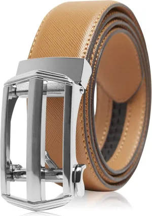 Access Denied Leather Ratchet Belts For Men - Mens Belt With Automatic Buckle For Suits Jeans And Uniform