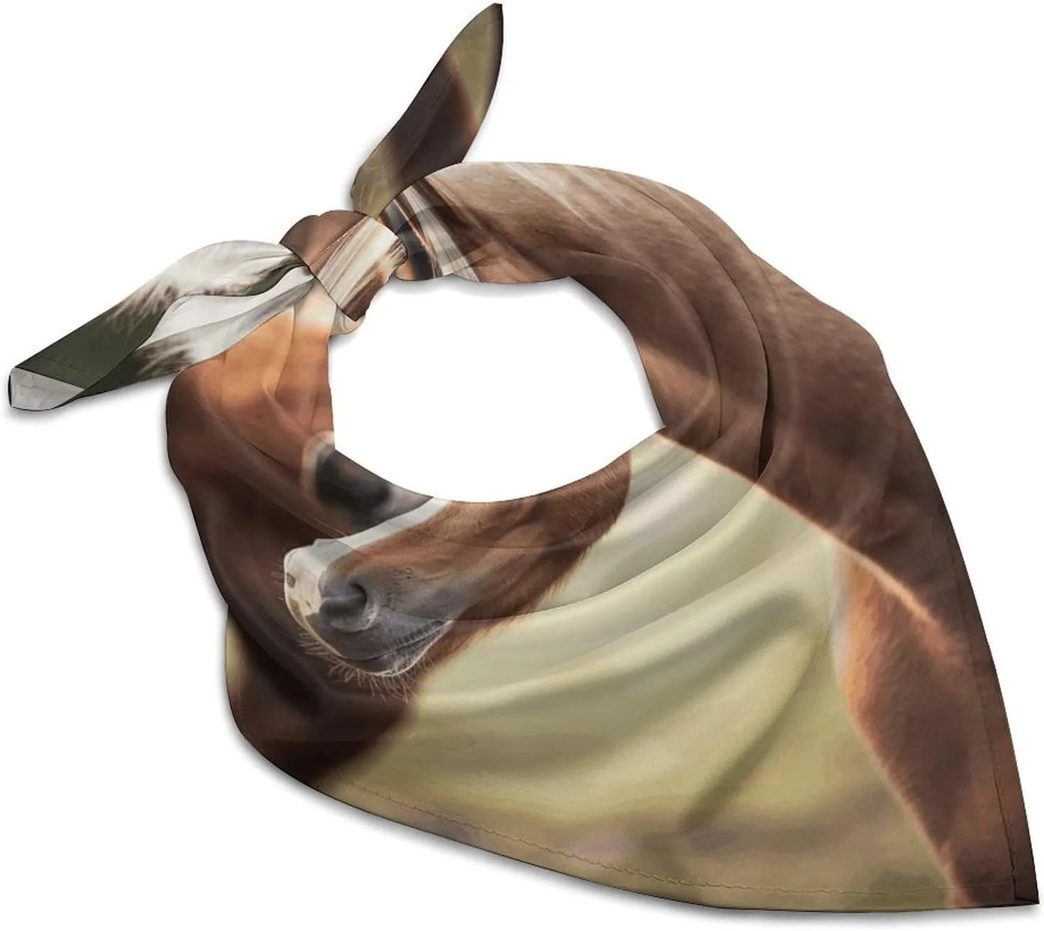 Adorable Horse 25" Square Head Scarf Lightweight Silk Scarf for Women Soft Satin Head Scarves Large Neckerchief Fashion Bandanas Silk Headband Neck Satin Scarfs for Bag Hair Scarves Gift