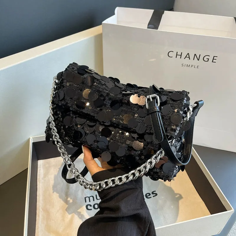 Advanced Texture Bright Leather Chain Portable Small Bag Women New Fashion Simple Square Sling Bag 2023 Niche Messenger Bag