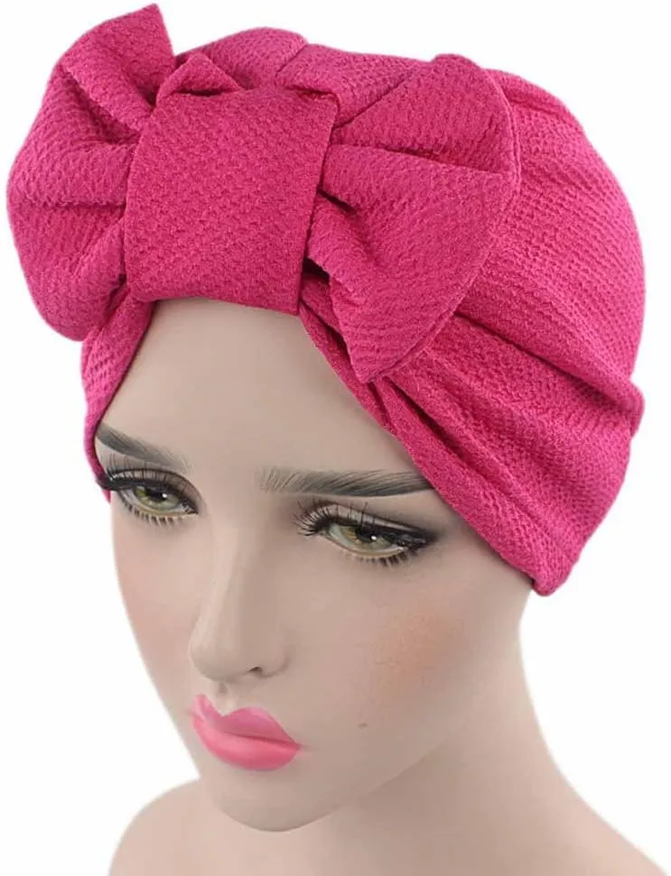 African Women Turban Cap Faux Pearl Head wrap Beaded Headscarf Braid Wrap Hat for Black Women