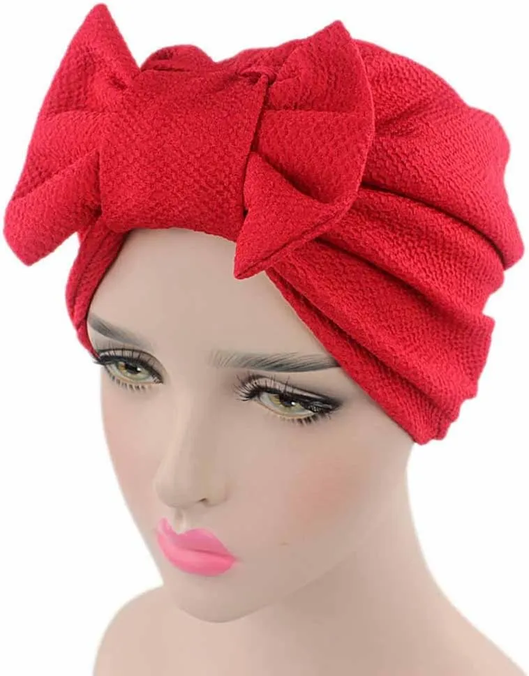 African Women Turban Cap Faux Pearl Head wrap Beaded Headscarf Braid Wrap Hat for Black Women