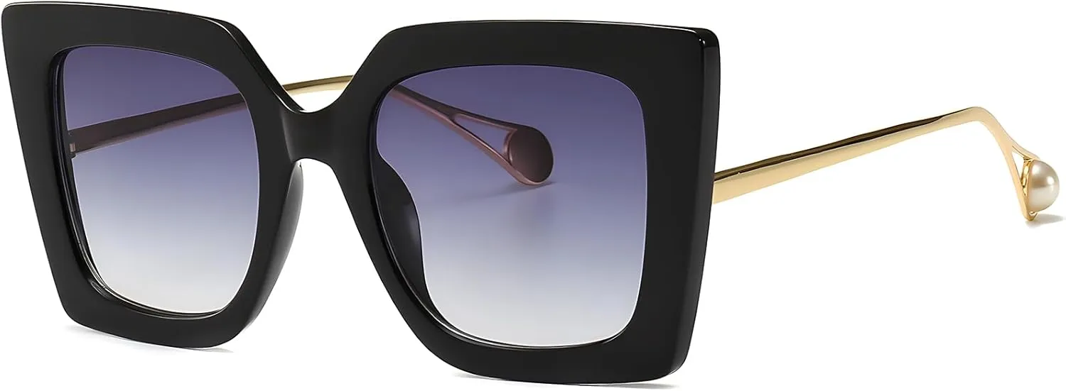 AIEYEZO Fashion Sunglasses for Women Trendy Square Frame Sunglasses UV400 Protection Shades