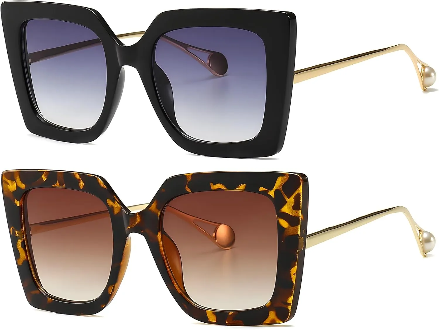 AIEYEZO Fashion Sunglasses for Women Trendy Square Frame Sunglasses UV400 Protection Shades