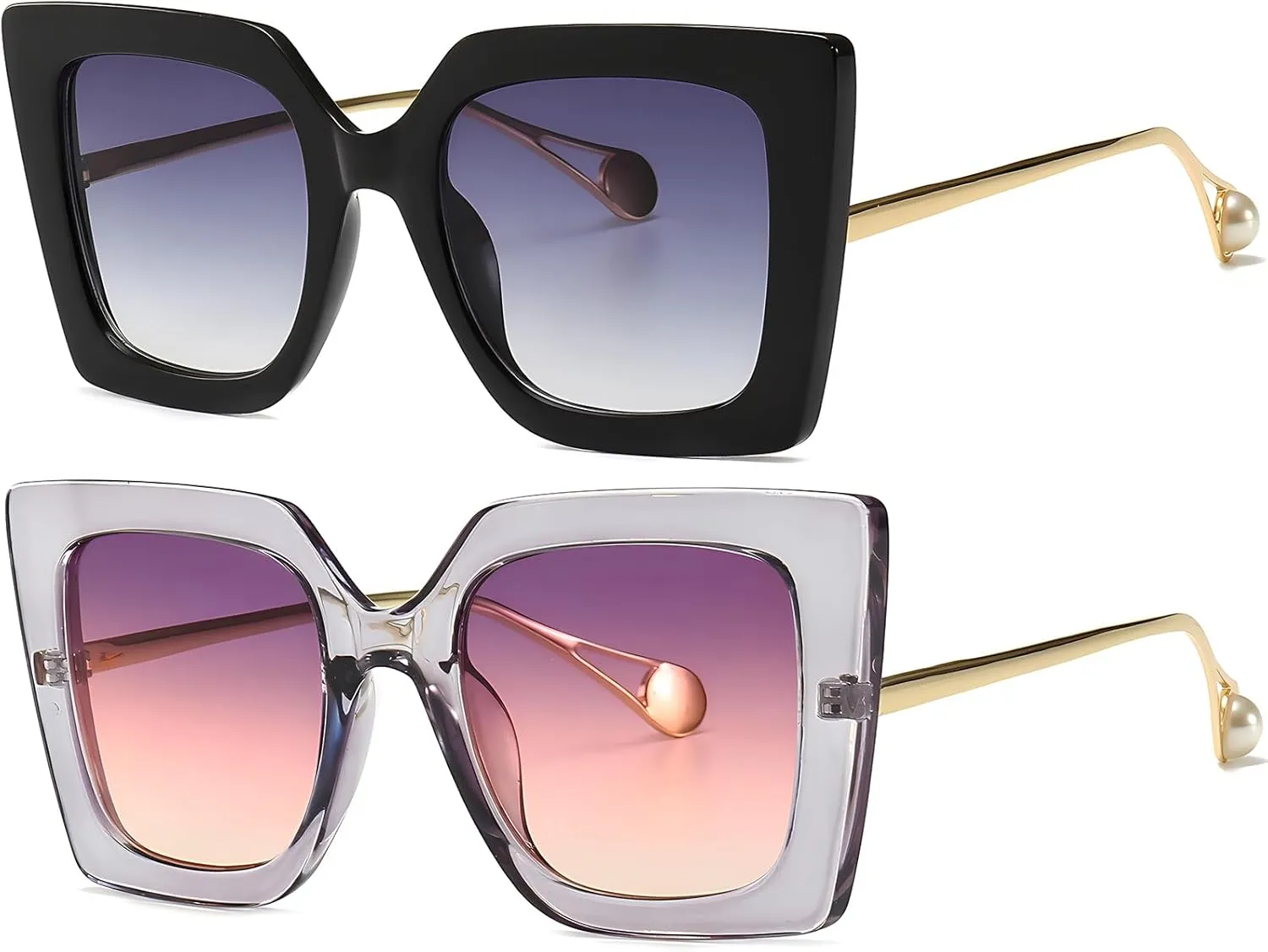 AIEYEZO Fashion Sunglasses for Women Trendy Square Frame Sunglasses UV400 Protection Shades