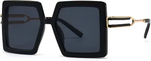 AIEYEZO Oversized Sunglasses for Women Square Fashion Big Large Frame Sun Glasses UV400 Protection