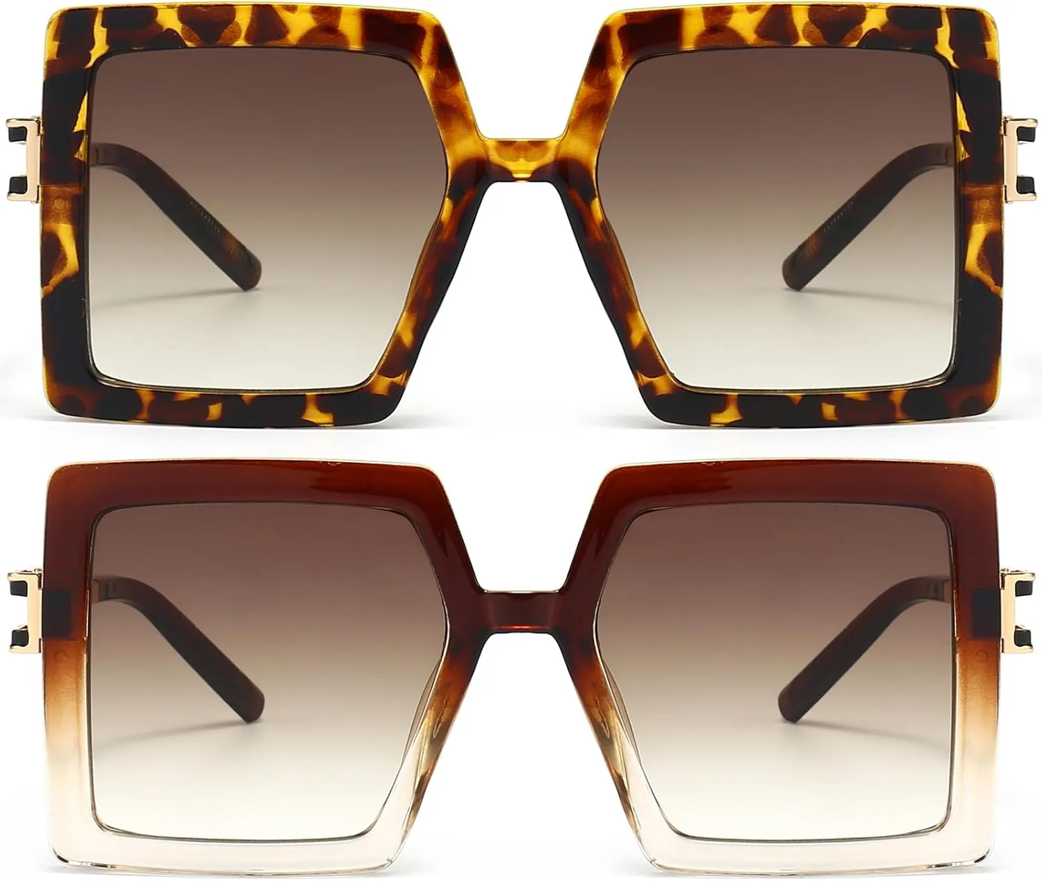 AIEYEZO Oversized Sunglasses for Women Square Fashion Big Large Frame Sun Glasses UV400 Protection
