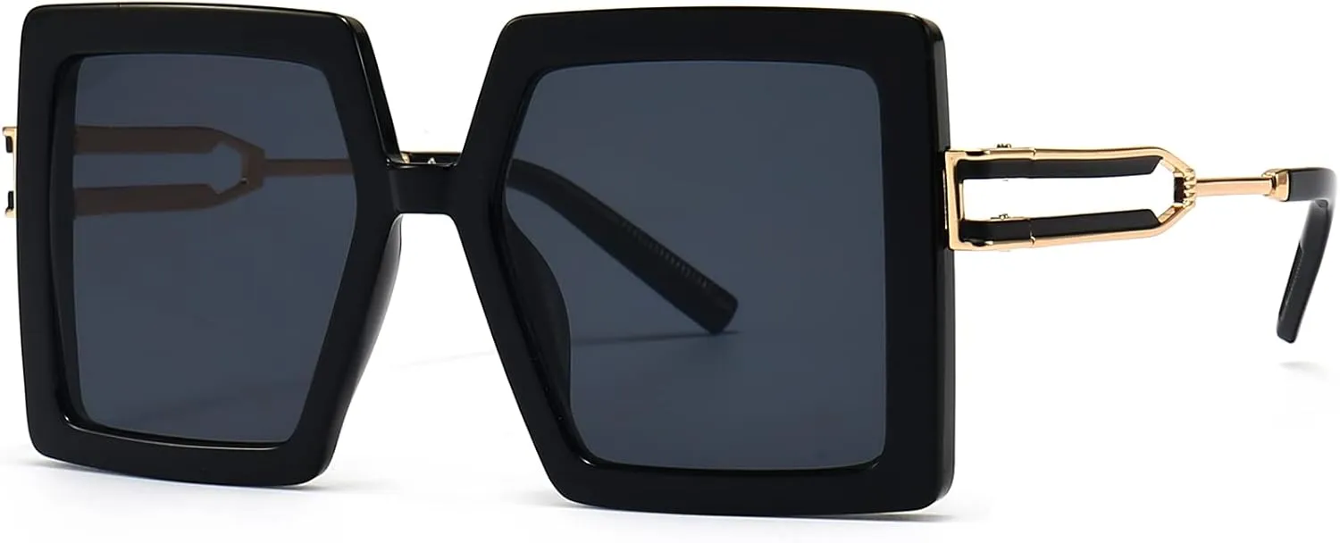 AIEYEZO Oversized Sunglasses for Women Square Fashion Big Large Frame Sun Glasses UV400 Protection