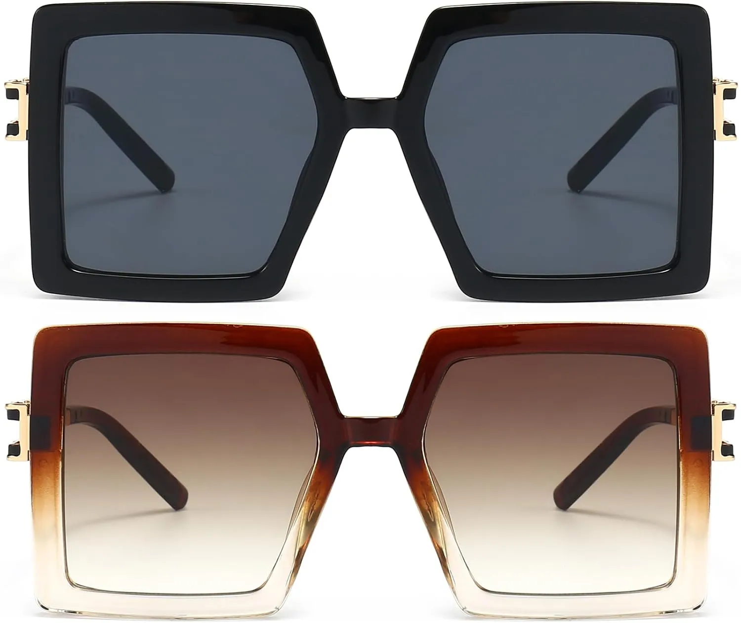 AIEYEZO Oversized Sunglasses for Women Square Fashion Big Large Frame Sun Glasses UV400 Protection