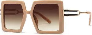 AIEYEZO Oversized Sunglasses for Women Square Fashion Big Large Frame Sun Glasses UV400 Protection
