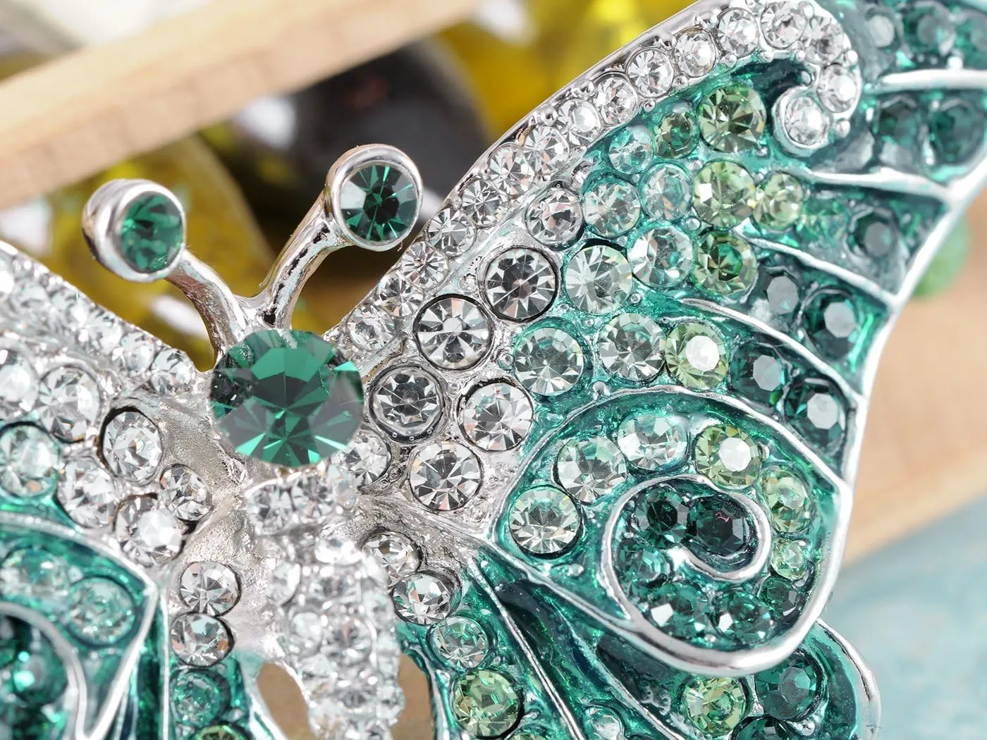 Alilang Empress Monarch Winged Butterfly Crystal Rhinestone Brooch Pin