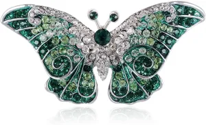 Alilang Empress Monarch Winged Butterfly Crystal Rhinestone Brooch Pin