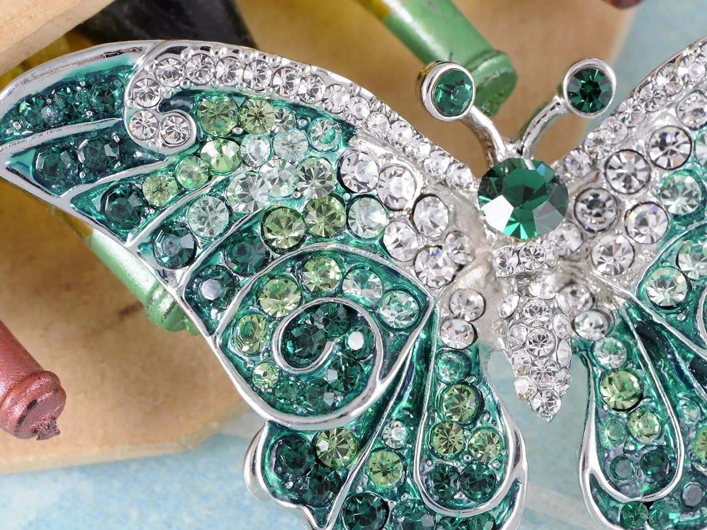 Alilang Empress Monarch Winged Butterfly Crystal Rhinestone Brooch Pin