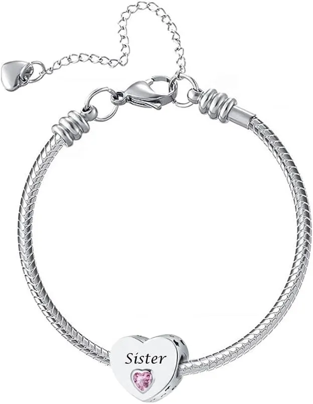 Always in Heart Mom Sister Grandma Daughter Wife Best Friend Charm Compatible with Pandora Charms Bracelet