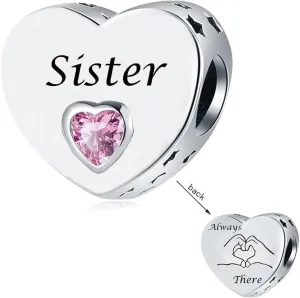Always in Heart Mom Sister Grandma Daughter Wife Best Friend Charm Compatible with Pandora Charms Bracelet