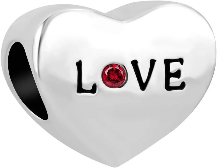 Autism Awareness Puzzle Piece Heart Charm Beads for Charm Bracelets