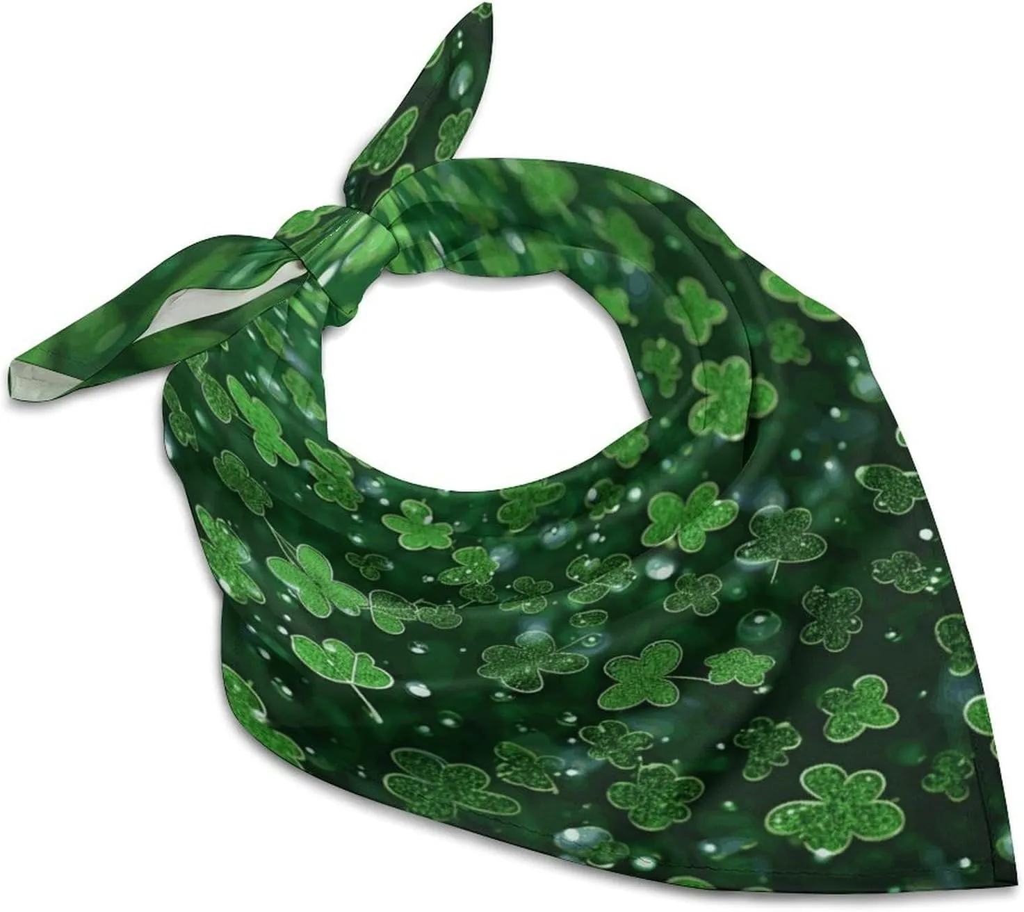 Background St Patrick's Day Glitter 18" Square Head Scarf Lightweight Silk Scarf for Women Soft Satin Head Scarves Large Neckerchief Fashion Bandanas Silk Headband Neck Satin Scarfs for Bag Hair Scarv