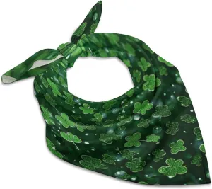 Background St Patrick's Day Glitter 18" Square Head Scarf Lightweight Silk Scarf for Women Soft Satin Head Scarves Large Neckerchief Fashion Bandanas Silk Headband Neck Satin Scarfs for Bag Hair Scarv