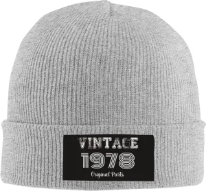 Beanies Men 45th Birthday Gifts Knit Winter Skull Skullies & Beanies Mens Cuffed Hat Vintage 1978 Caps