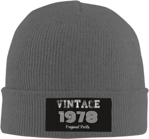 Beanies Men 45th Birthday Gifts Knit Winter Skull Skullies & Beanies Mens Cuffed Hat Vintage 1978 Caps