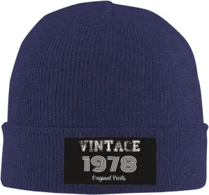Beanies Men 45th Birthday Gifts Knit Winter Skull Skullies & Beanies Mens Cuffed Hat Vintage 1978 Caps