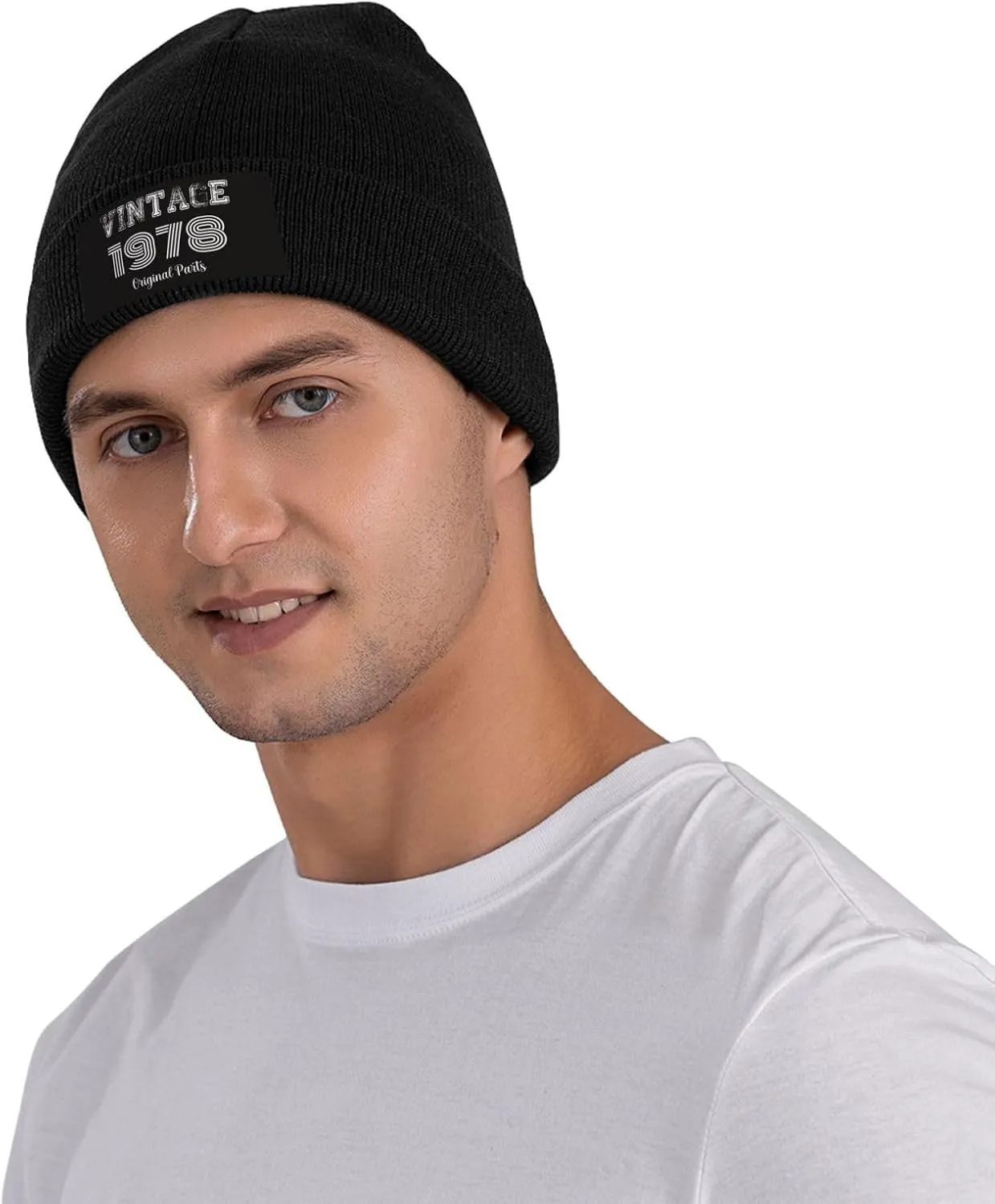 Beanies Men 45th Birthday Gifts Knit Winter Skull Skullies & Beanies Mens Cuffed Hat Vintage 1978 Caps