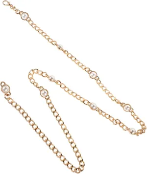 Beaupretty Metal Pearl Waist Chain Adjustable Jewelry Accessory for Women Elegant Waistband for Dresses Casual Outings and Bridal Events Chic and Versatile Pearl Embellishments