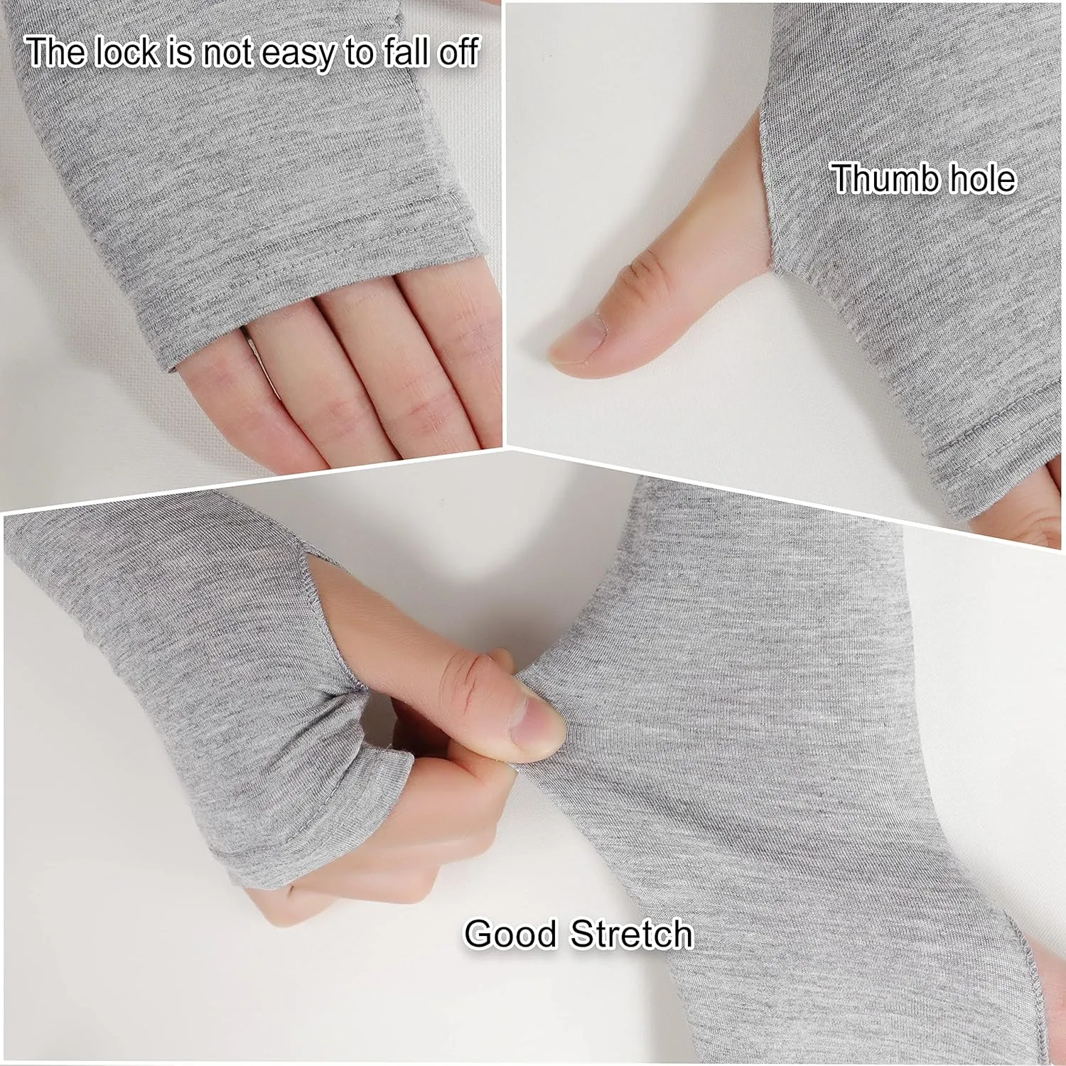 Bellady Women Outdoor Sun Block Soft Long Arm Sleeves Fingerless Gloves