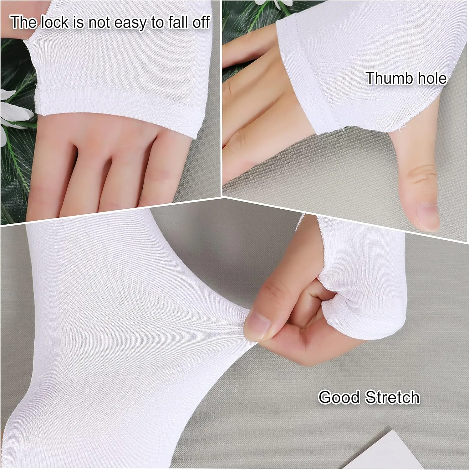 Bellady Women Outdoor Sun Block Soft Long Arm Sleeves Fingerless Gloves