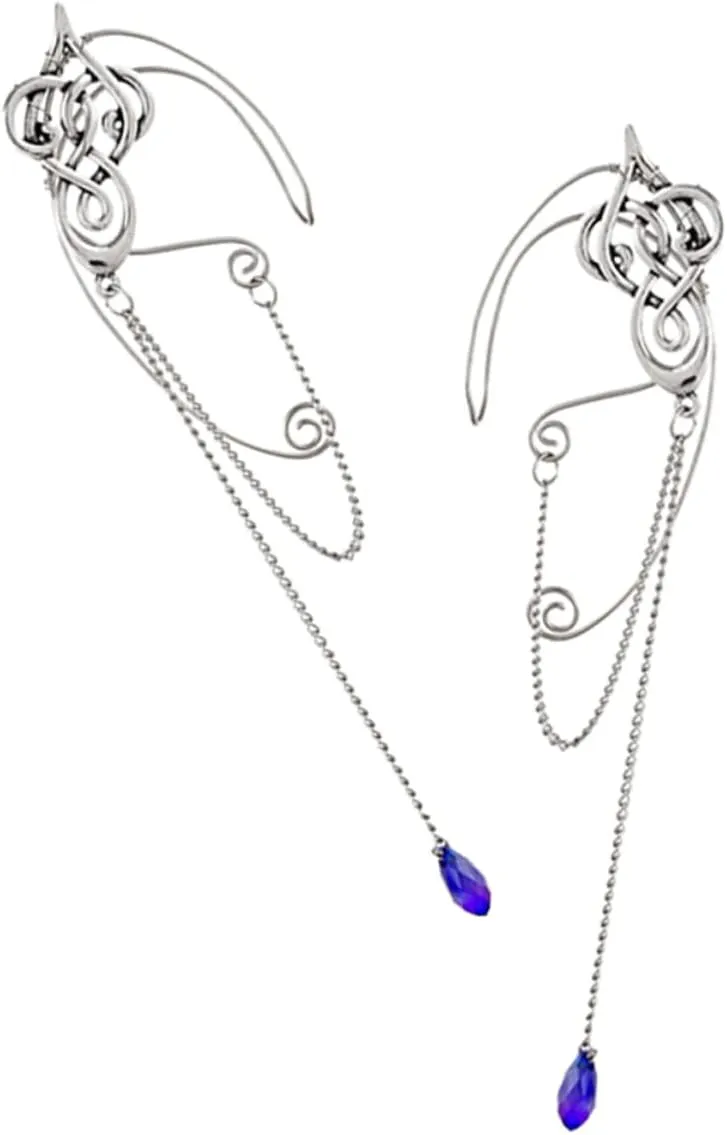 BESPORTBLE 1 Pair Drop Chain Earrings Teardrop Earrings for Wedding Ear for Women Cuff Earrings for Women Trendy Ear Non Piercing Fairy Jewelry Chain Cuff Earrings Alloy